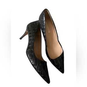 Pura Lopez Snakeskin Embossed Heels, size 40